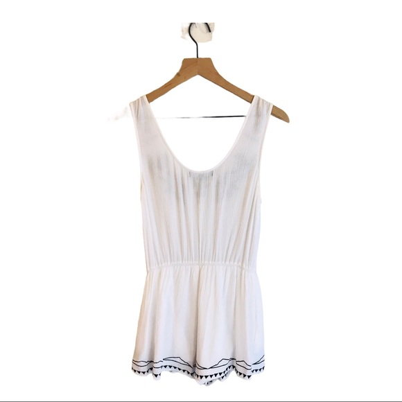 PS Erin Wasson Shorts Romper White Black Boho Size Medium - Picture 3 of 7